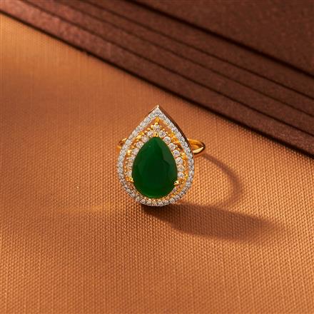 American Diamond Adjustable Ring With 2 Tone Plating