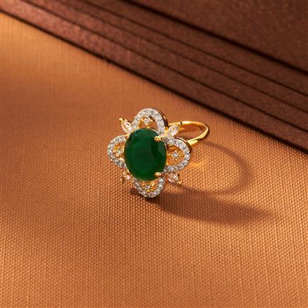 American Diamond Classic Ring With 2 Tone Plating