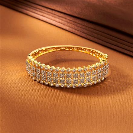 American Diamond Openable Kada With 2 Tone Rhodium Plating