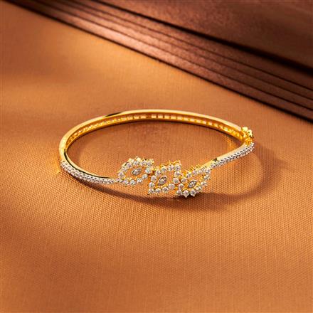 American Diamond Openable Kada With 2 Tone Rhodium Plating