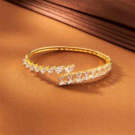 American Diamond Openable Kada With 2 Tone Rhodium Plating