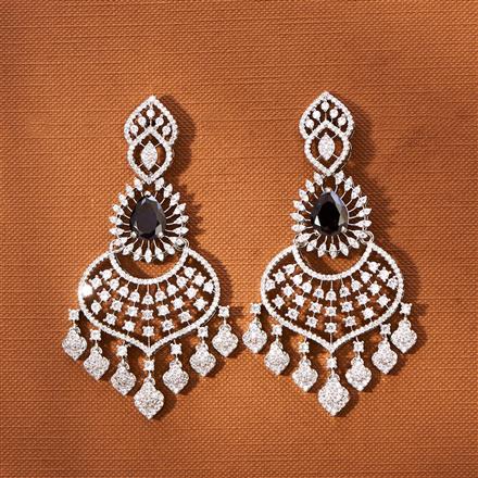 American Diamond Classic Earring With Rhodium Plating