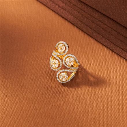 American Diamond Classic Ring With Black 2 Tone Rhodium plating