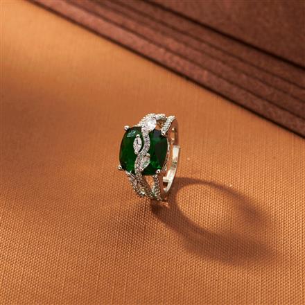 American Diamond Adjustable Ring With Rhodium Plating