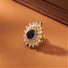 American Diamond Adjustable Ring With 2 Tone Plating