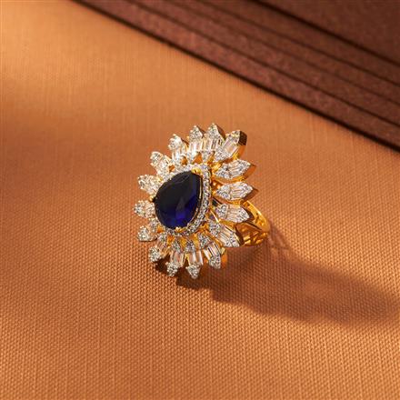 American Diamond Adjustable Ring With 2 Tone Plating