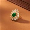American Diamond Adjustable Ring With 2 Tone Plating