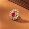 American Diamond Adjustable Ring With 2 Tone Plating