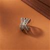 American Diamond Adjustable Ring With Black 2 Tone Rhodium plating