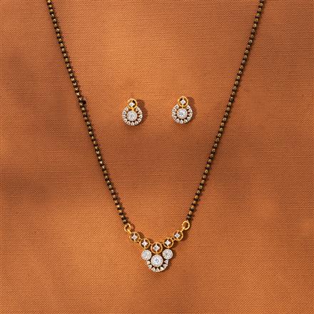 American Diamond Classic Mangalsutra With 2 Tone Rhodium Plating