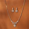 American Diamond Classic Necklace With 2 Tone Plating