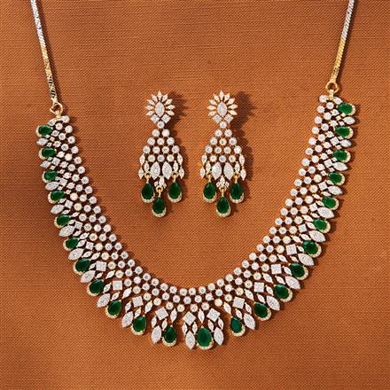 American Diamond Classic Necklace With 2 Tone Plating
