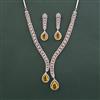 American Diamond Classic Necklace With Rhodium Plating
