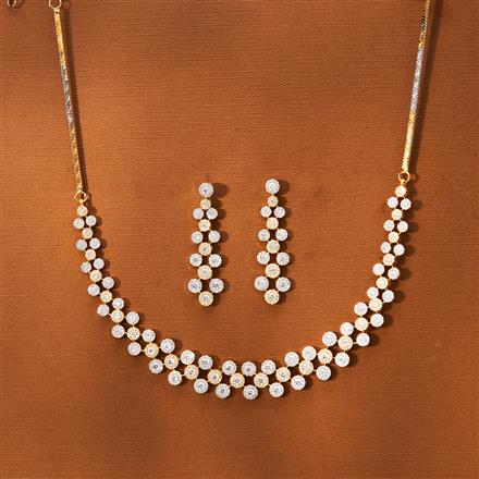 American Diamond Classic Necklace With 2 Tone Plating