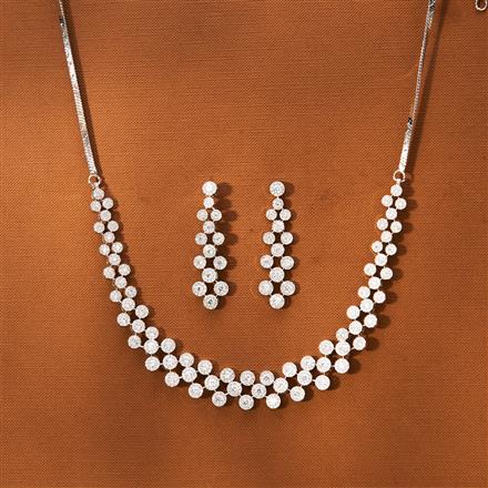 American Diamond Classic Necklace With 2 Tone Plating