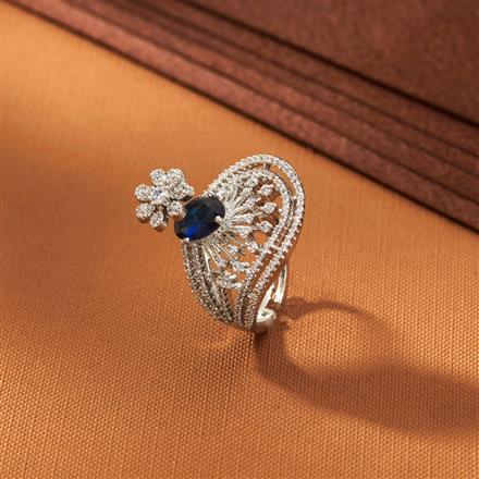 American Diamond Adjustable Ring With Rhodium Plating