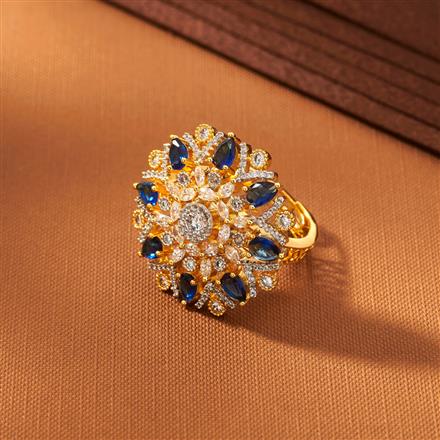 American Diamond Adjustable Ring With 2 Tone Plating