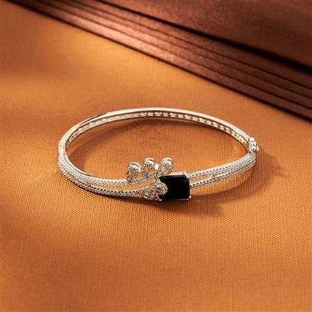 American Diamond Openable Kada With Rhodium Plating