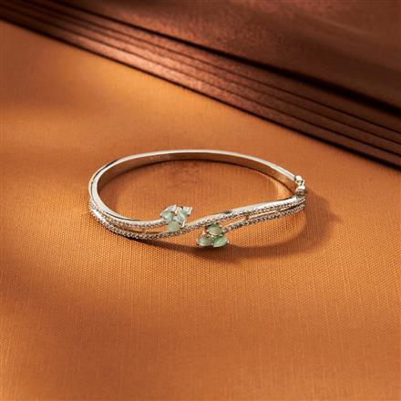 American Diamond Classic Kada With Rhodium Plating