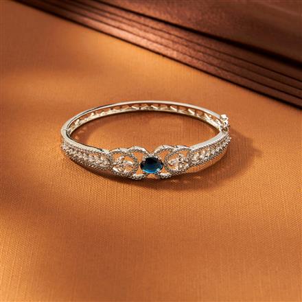 American Diamond Openable Kada With Rhodium Plating