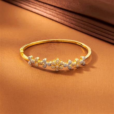 American Diamond Openable Kada With 2 Tone Rhodium Plating
