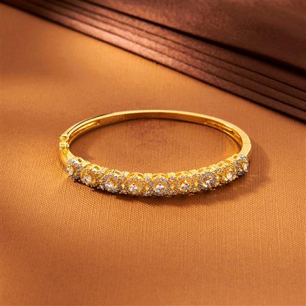 American Diamond Openable Kada With 2 Tone Plating