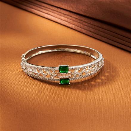 American Diamond Openable Kada With Rhodium Plating