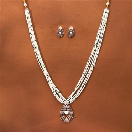 Cz Bandhai Pendant Set With 2 Tone Plating