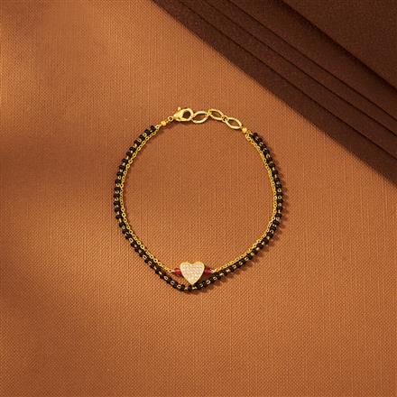 American Diamond Hand Mangalsutra Bracelet With Gold Plating