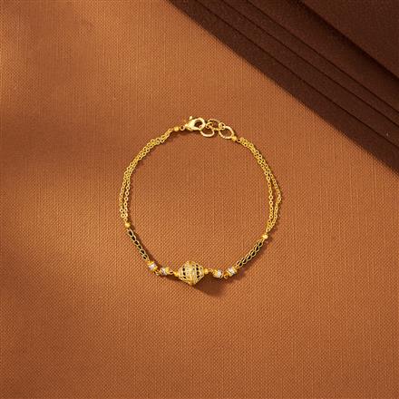 American Diamond Hand Mangalsutra Bracelet With 2 Tone Plating