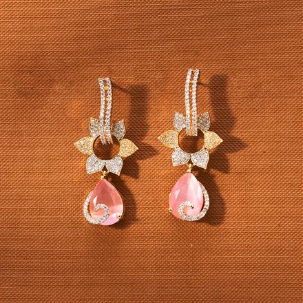 Cz Classic Earring With 2 Tone Plating