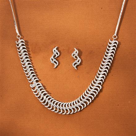 Cz Classic Necklace With Rhodium Plating