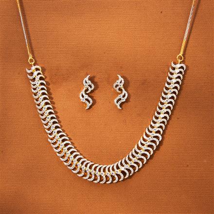 Cz Classic Necklace With 2 Tone Plating