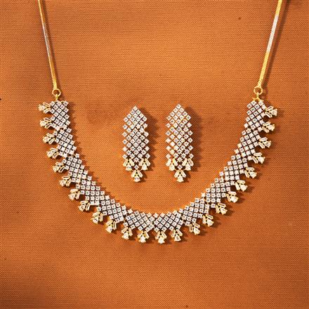 Cz Classic Necklace With 2 Tone Plating