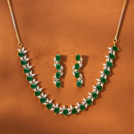 Cz Delicate Necklace With 2 Tone Plating