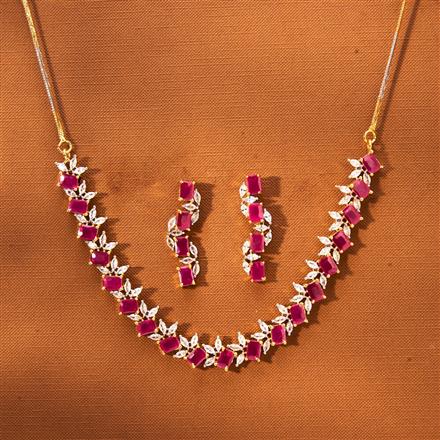 Cz Delicate Necklace With 2 Tone Plating