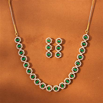 Cz Delicate Necklace With 2 Tone Plating