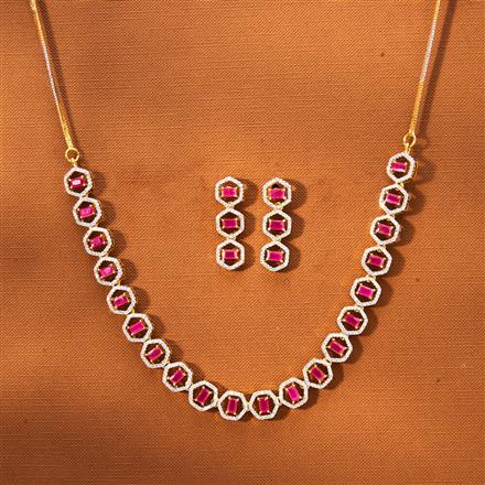 Cz Delicate Necklace With 2 Tone Plating