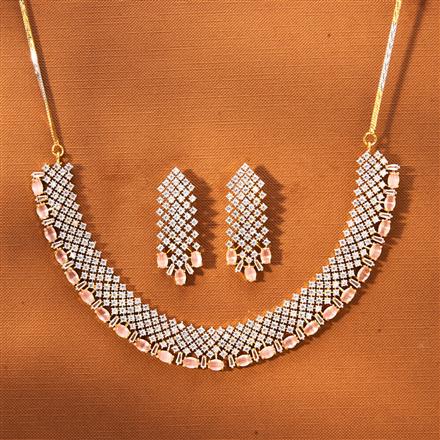 Cz Classic Necklace With 2 Tone Plating