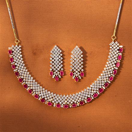 Cz Classic Necklace With 2 Tone Plating
