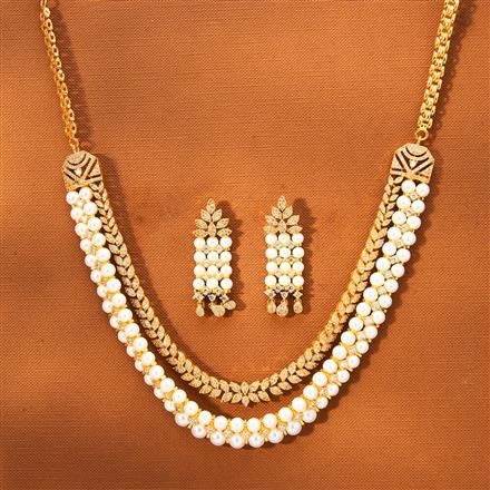 Cz Moti Necklace With Rhodium 2 Tone Plating