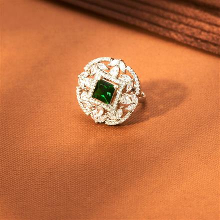 Cz Adjustable Ring With Rhodium Plating