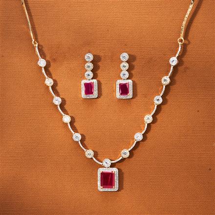 Cz Classic Necklace With 2 Tone Plating