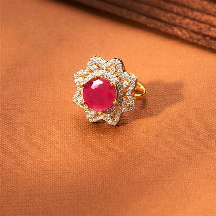 Cz Adjustable Ring With Gold Plating