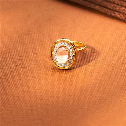 Cz Adjustable Ring With Gold Plating