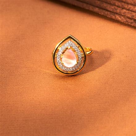 Cz Adjustable Ring With Gold Plating