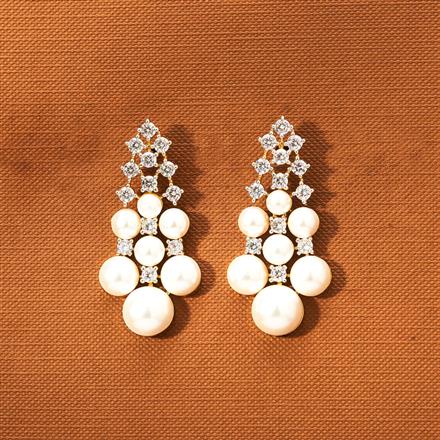 Cz Classic Earring With Black Rose Rhodium 2 Tone Plating