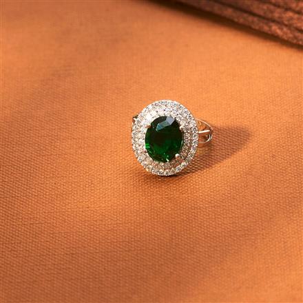 Cz Adjustable Ring With Rhodium Plating