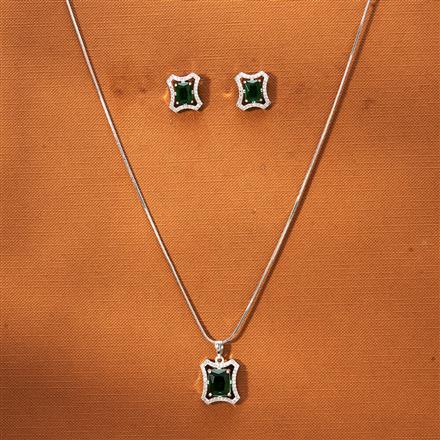 Cz Delicate Pendant Set With Rhodium Plating