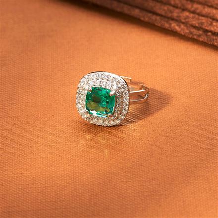 Cz Delicate Ring With Rhodium Plating